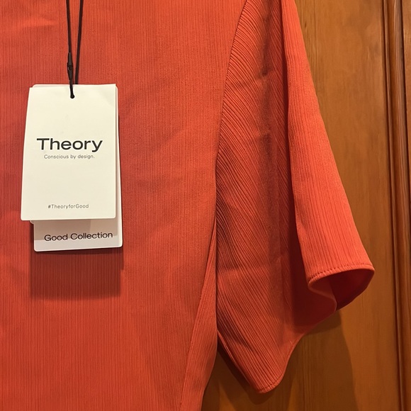 NWT Theory SS Butterfly Too Dark Coral Size P - Picture 10 of 11